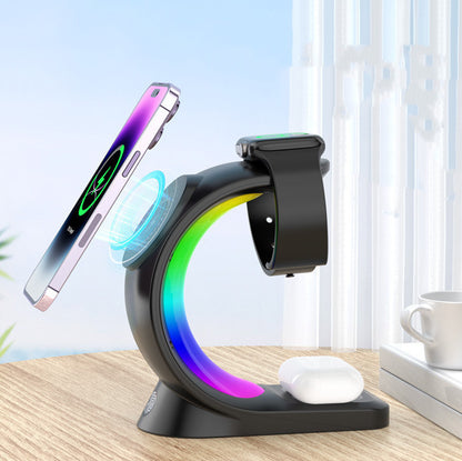 4-in-1 Magnetic Wireless & Fast Charging Station for iPhone, AirPods & Watch