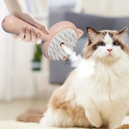 Rechargeable Cat & Dog Grooming Brush – Self-Cleaning Slicker with Mist