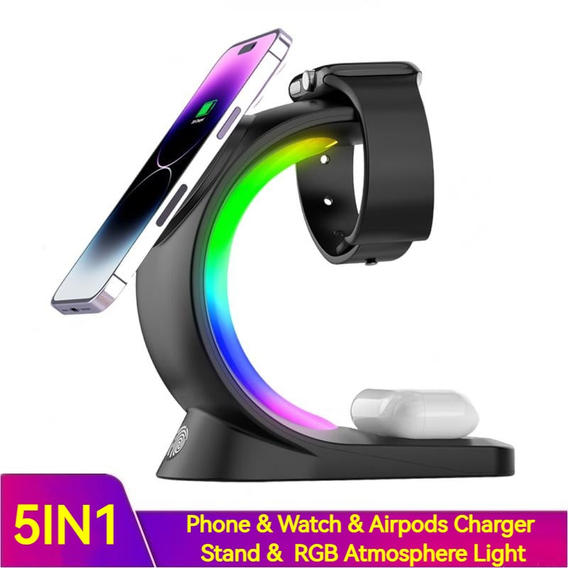 4-in-1 Magnetic Wireless & Fast Charging Station for iPhone, AirPods & Watch