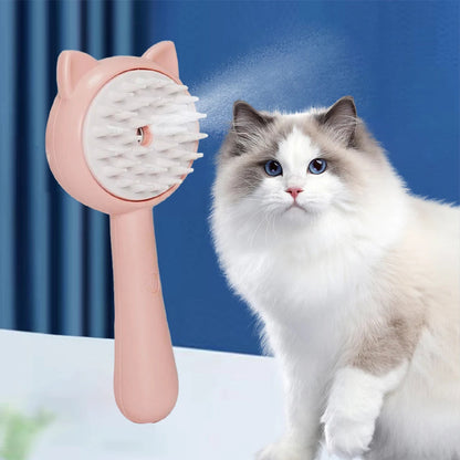 Rechargeable Cat & Dog Grooming Brush – Self-Cleaning Slicker with Mist