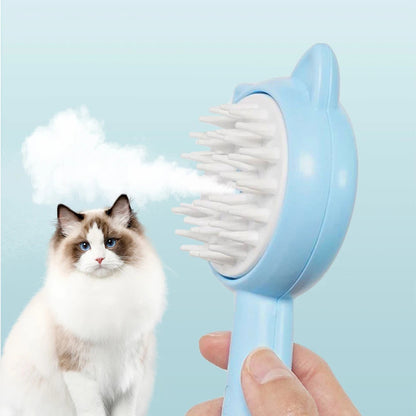 Rechargeable Cat & Dog Grooming Brush – Self-Cleaning Slicker with Mist
