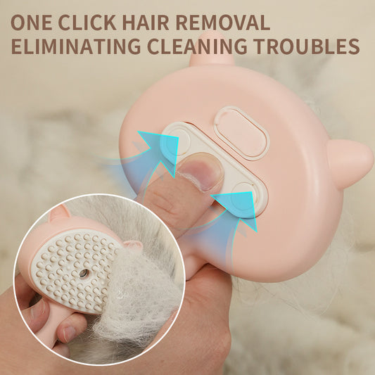 Rechargeable Cat & Dog Grooming Brush – Self-Cleaning Slicker with Mist