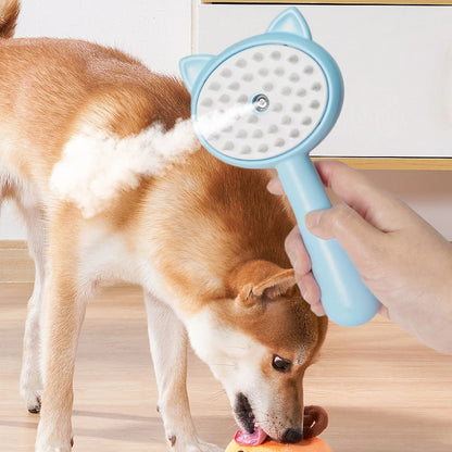 Rechargeable Cat & Dog Grooming Brush – Self-Cleaning Slicker with Mist