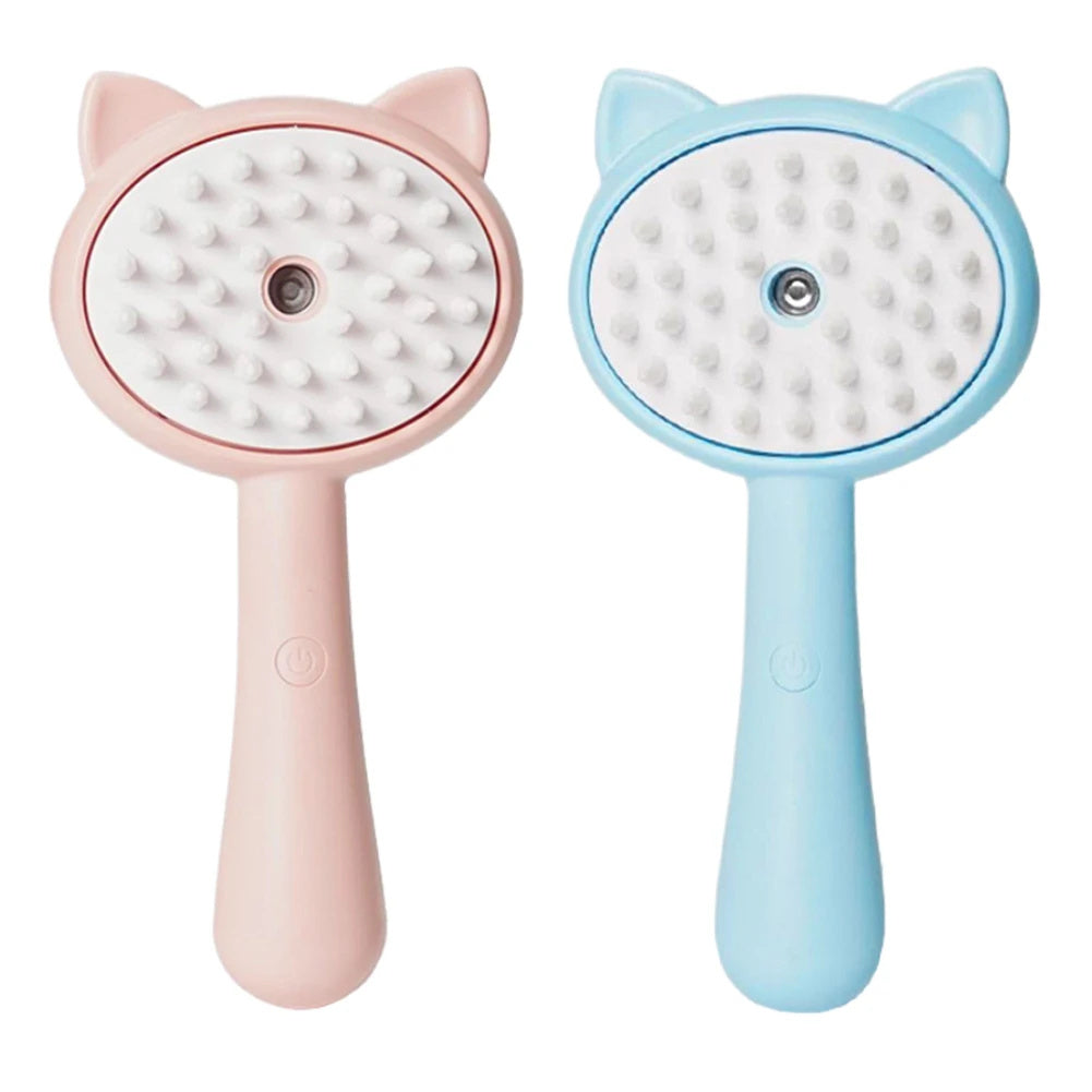 Rechargeable Cat & Dog Grooming Brush – Self-Cleaning Slicker with Mist